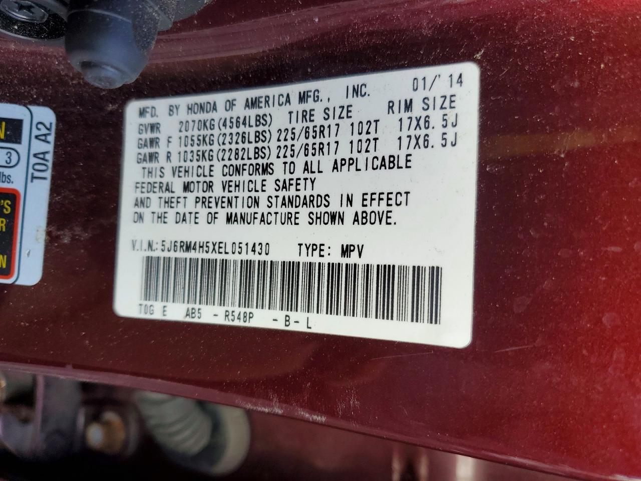 2014 Honda Cr-v ex