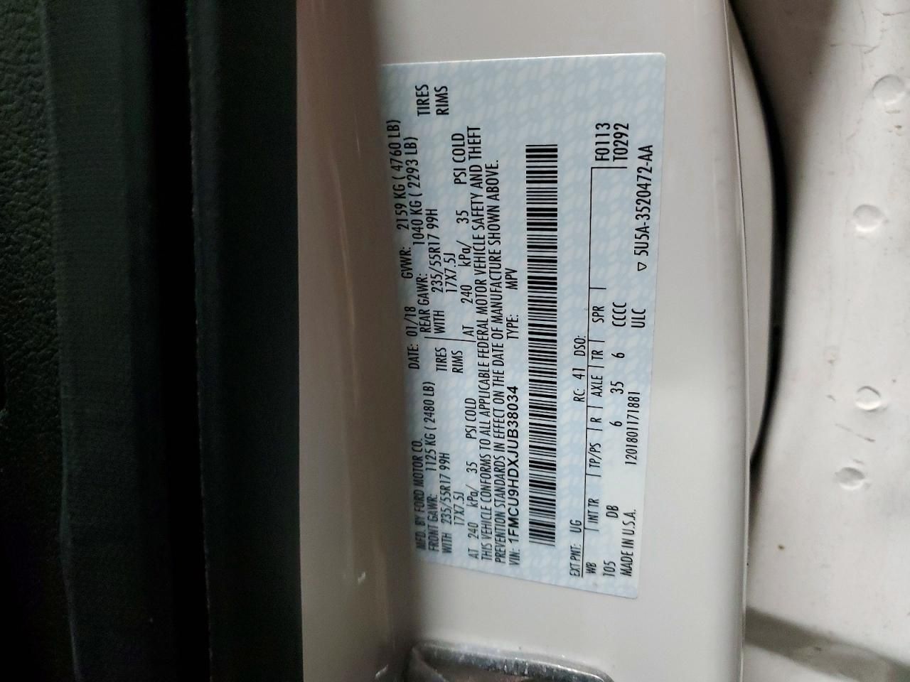 2018 Ford Escape sel