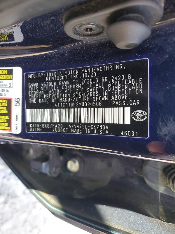 2021 Toyota Camry le