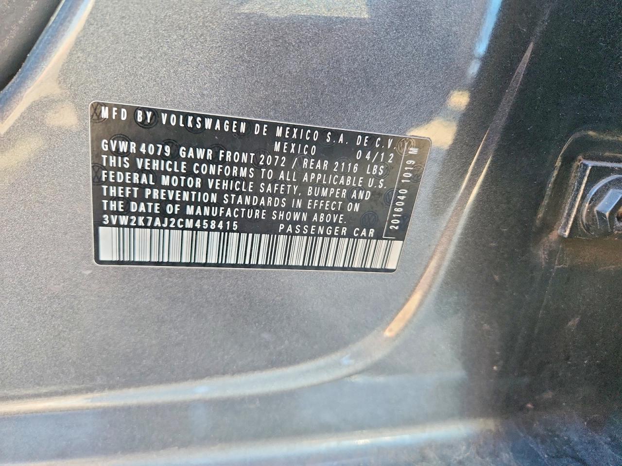 2012 Volkswagen Jetta Base