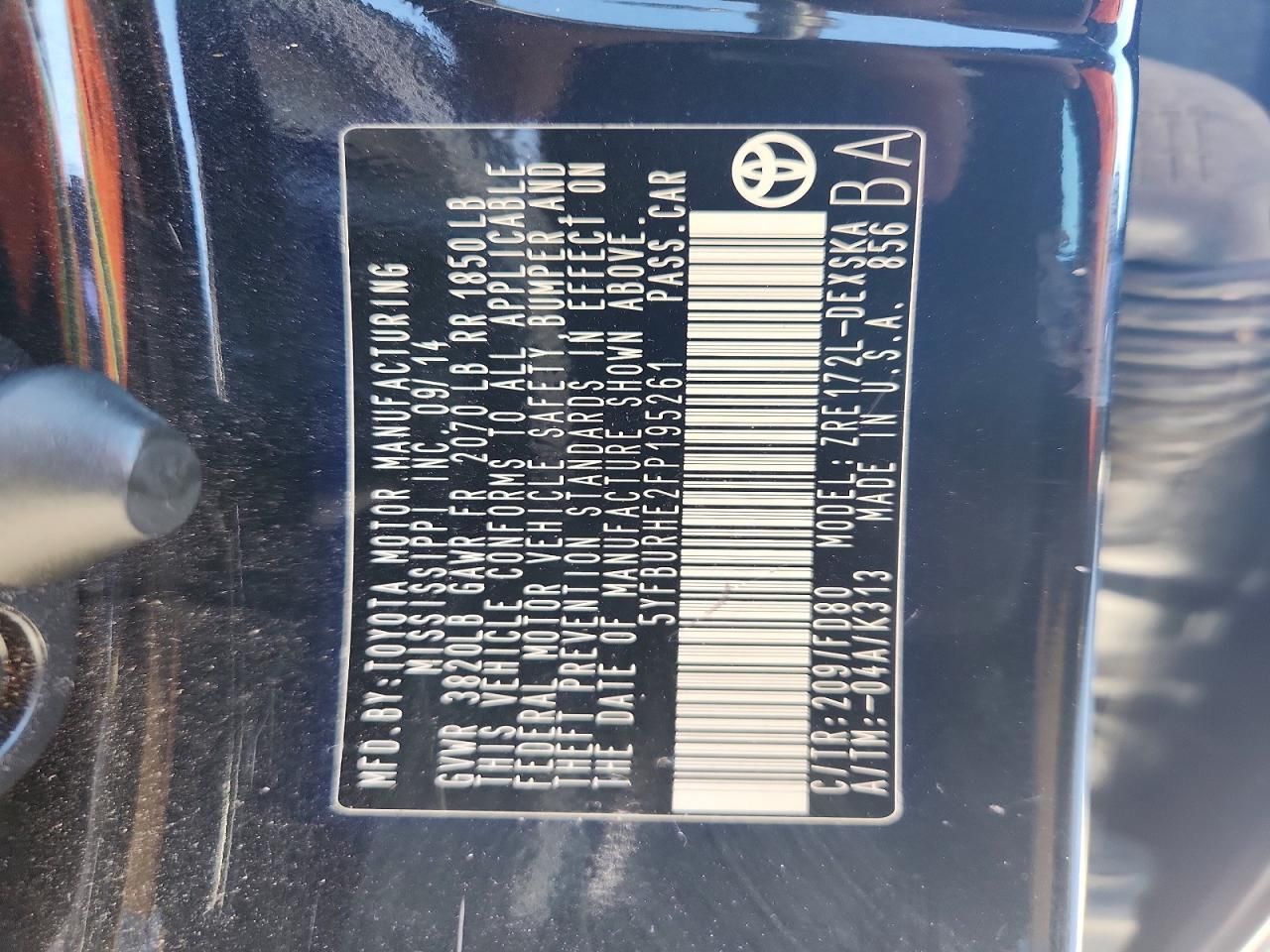 2015 Toyota Corolla l