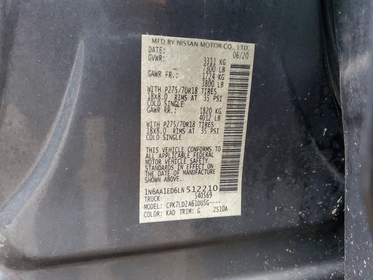 2020 Nissan Titan sv