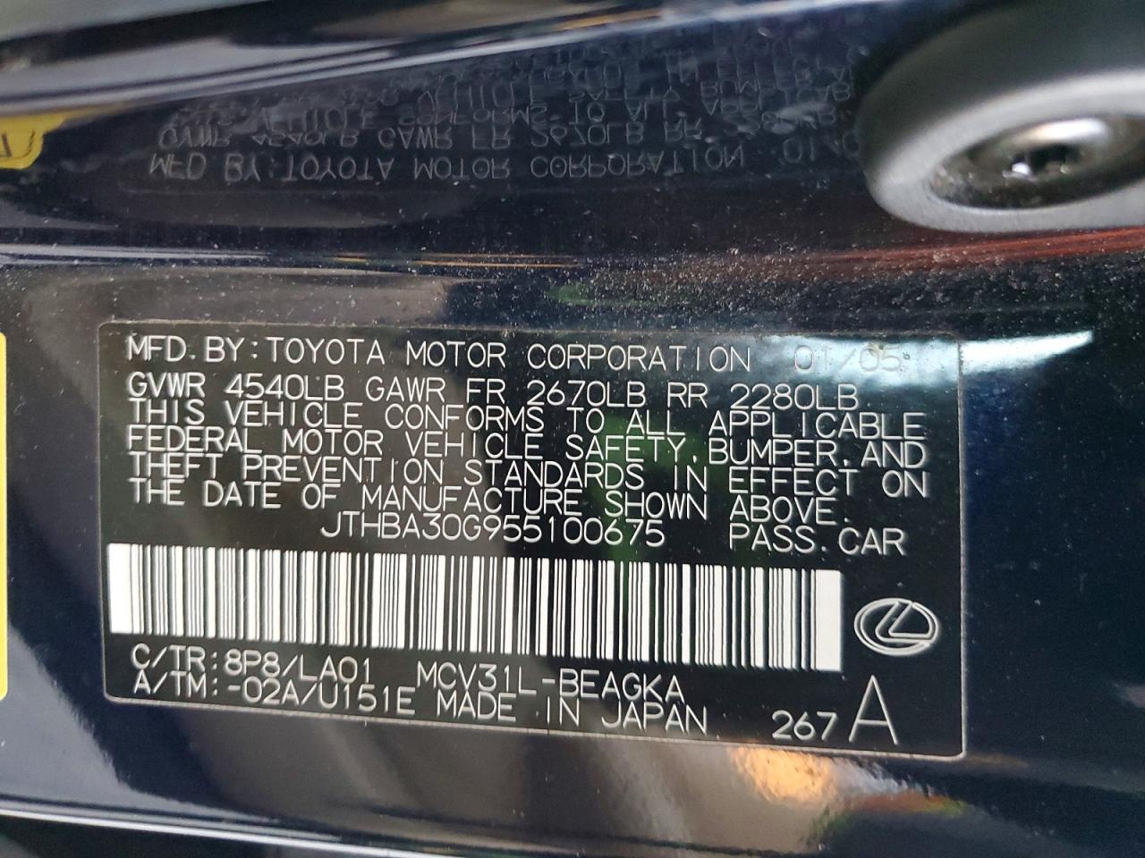 2005 Lexus Es 330