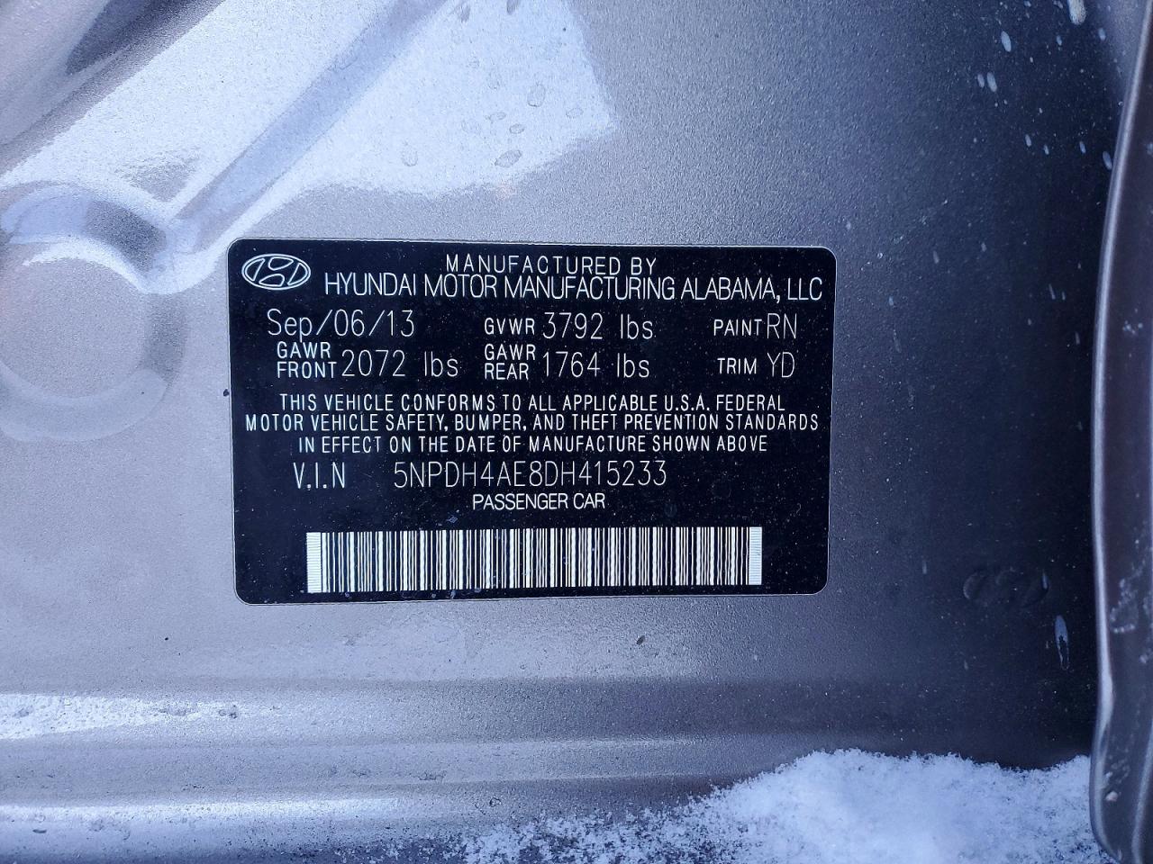 2013 Hyundai Elantra gls