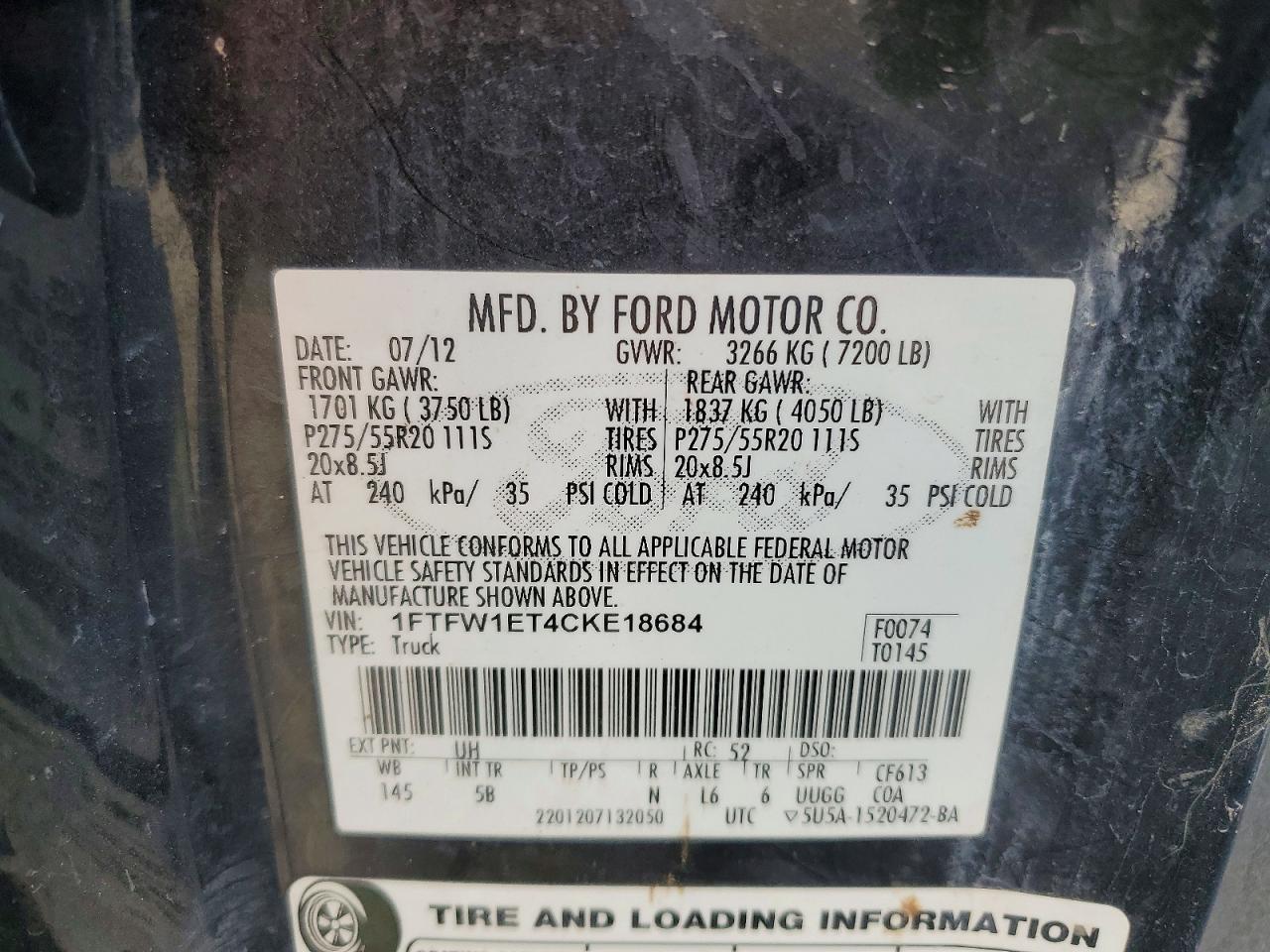 2012 Ford F150 Supercrew