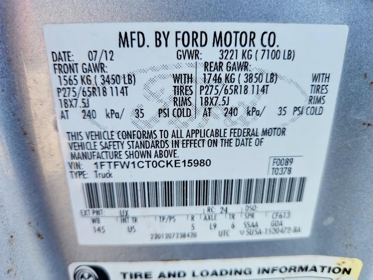 2012 Ford F150 Supercrew