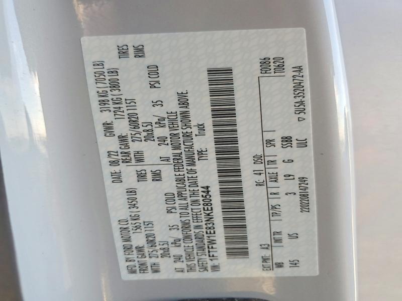 2022 Ford F150 Supercrew