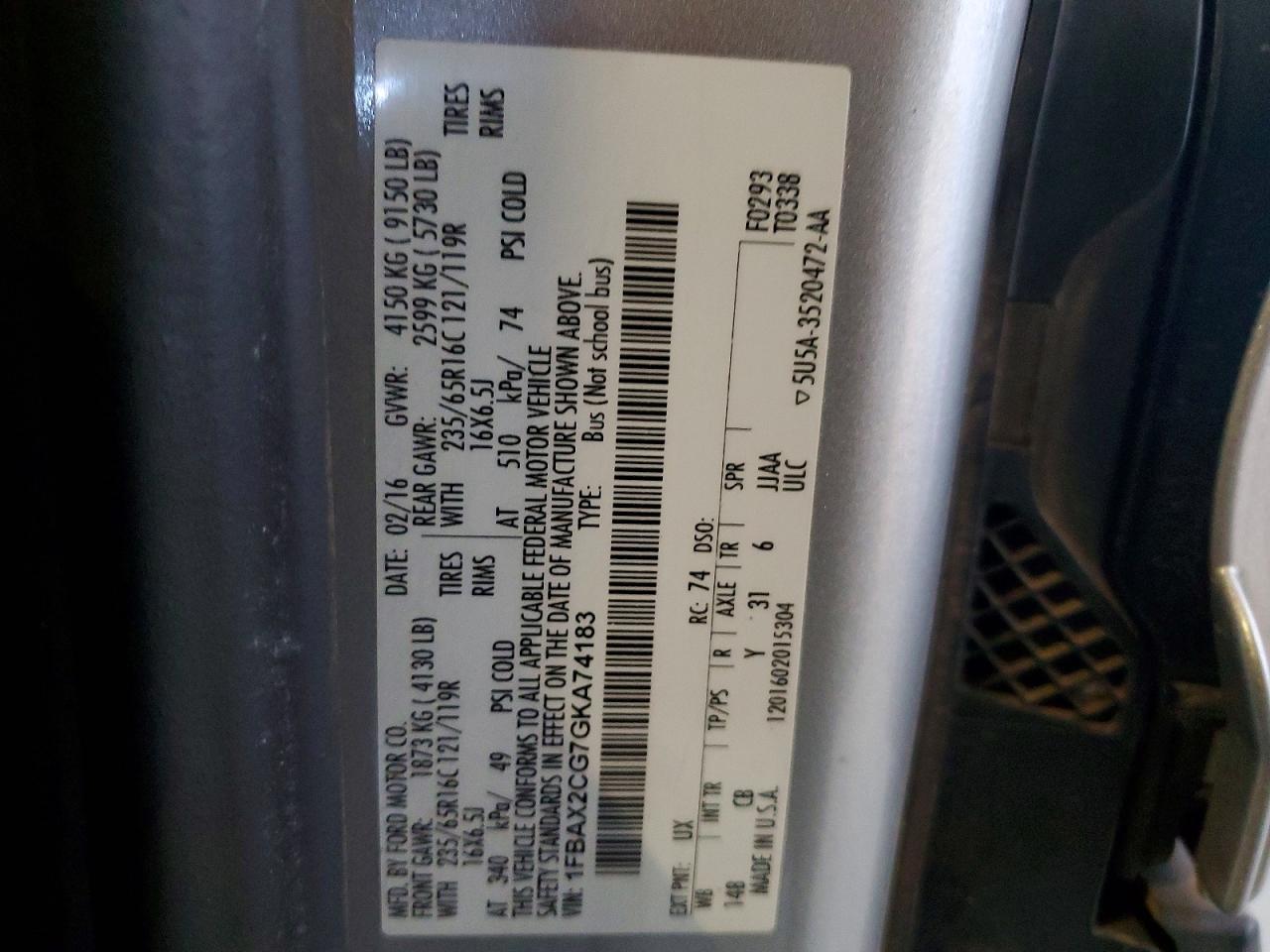 2016 Ford Transit T-350