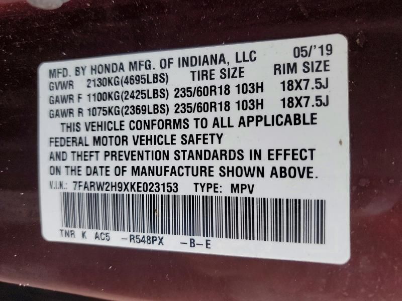 2019 Honda Cr-v Touring