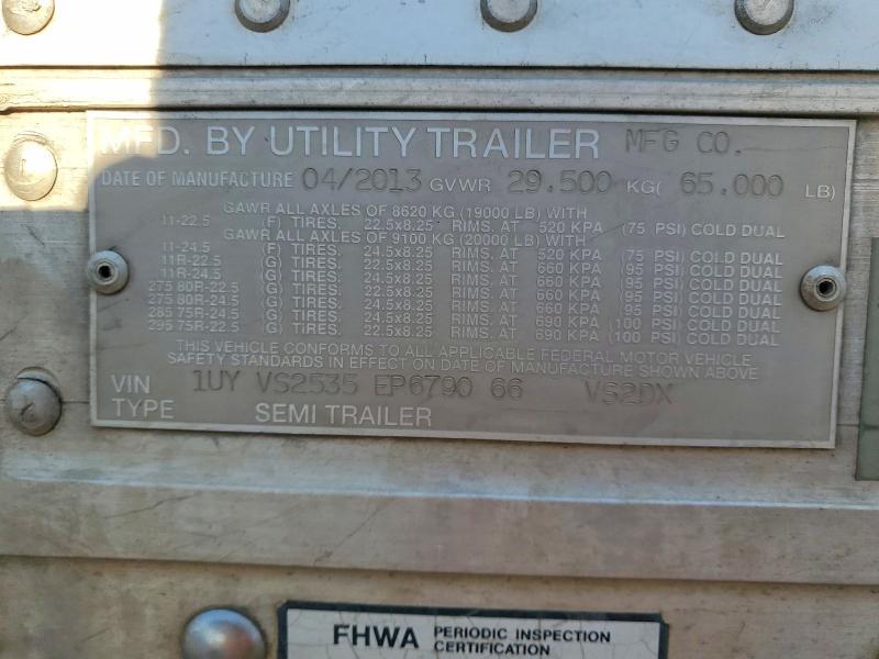 2014 Utility VS2DX DRY Van Trailer