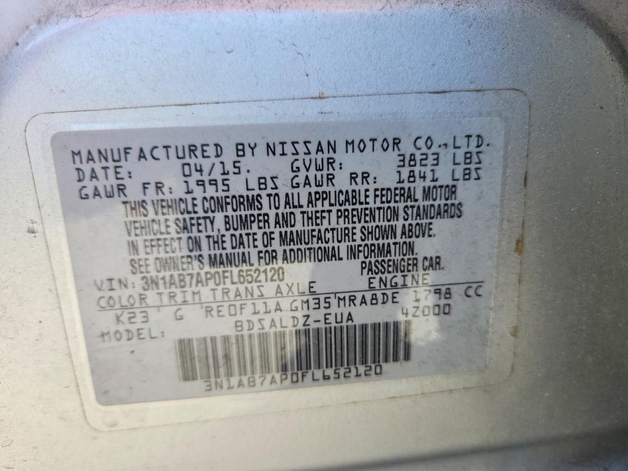 2015 Nissan Sentra s