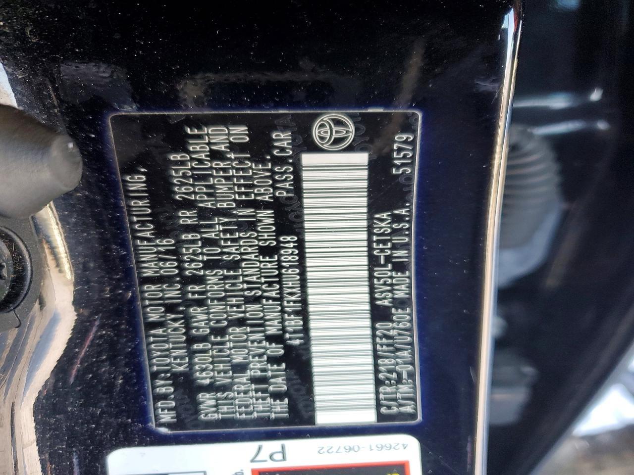 2017 Toyota Camry le