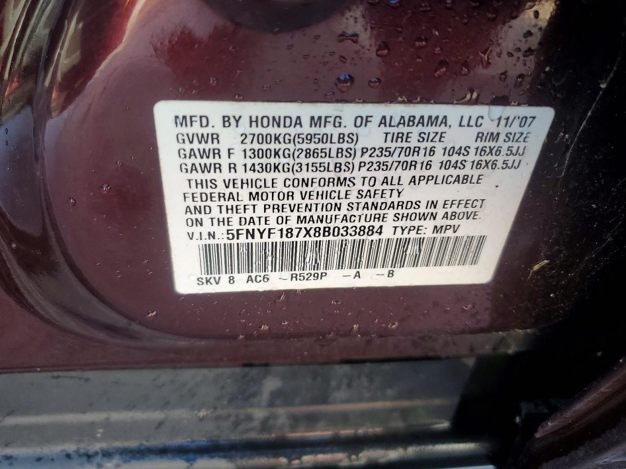 2008 Honda Pilot exl