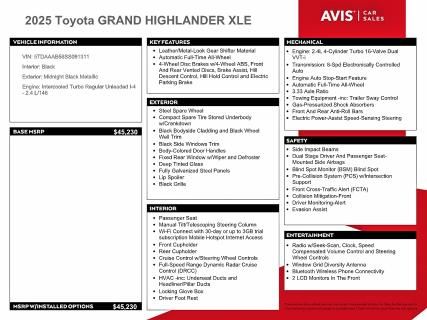 2025 Toyota Grand Highlander xle