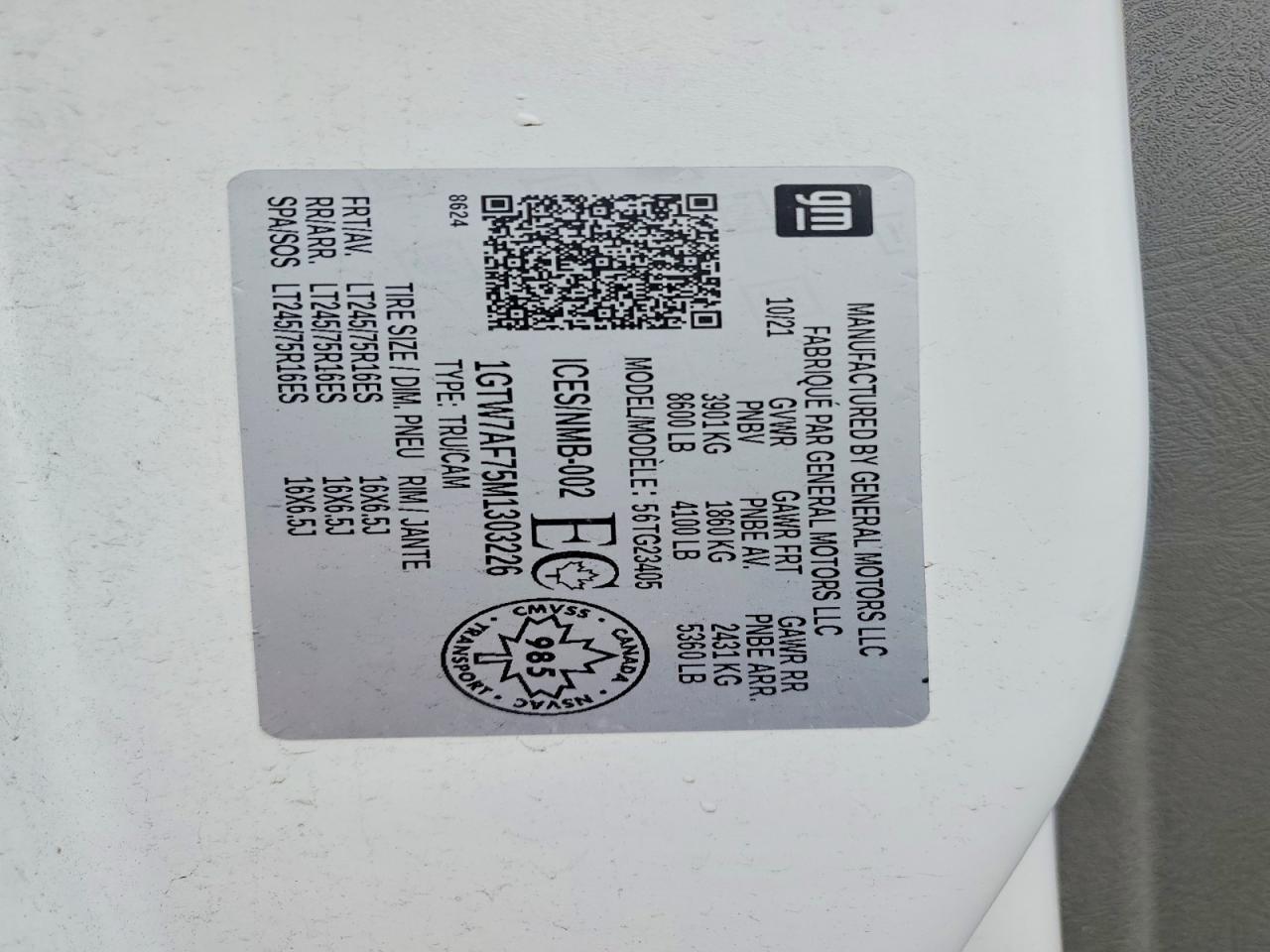 2021 GMC Savana G2500 Delivery van