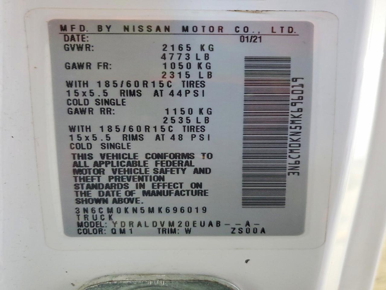 2021 Nissan NV200 Delivery Van