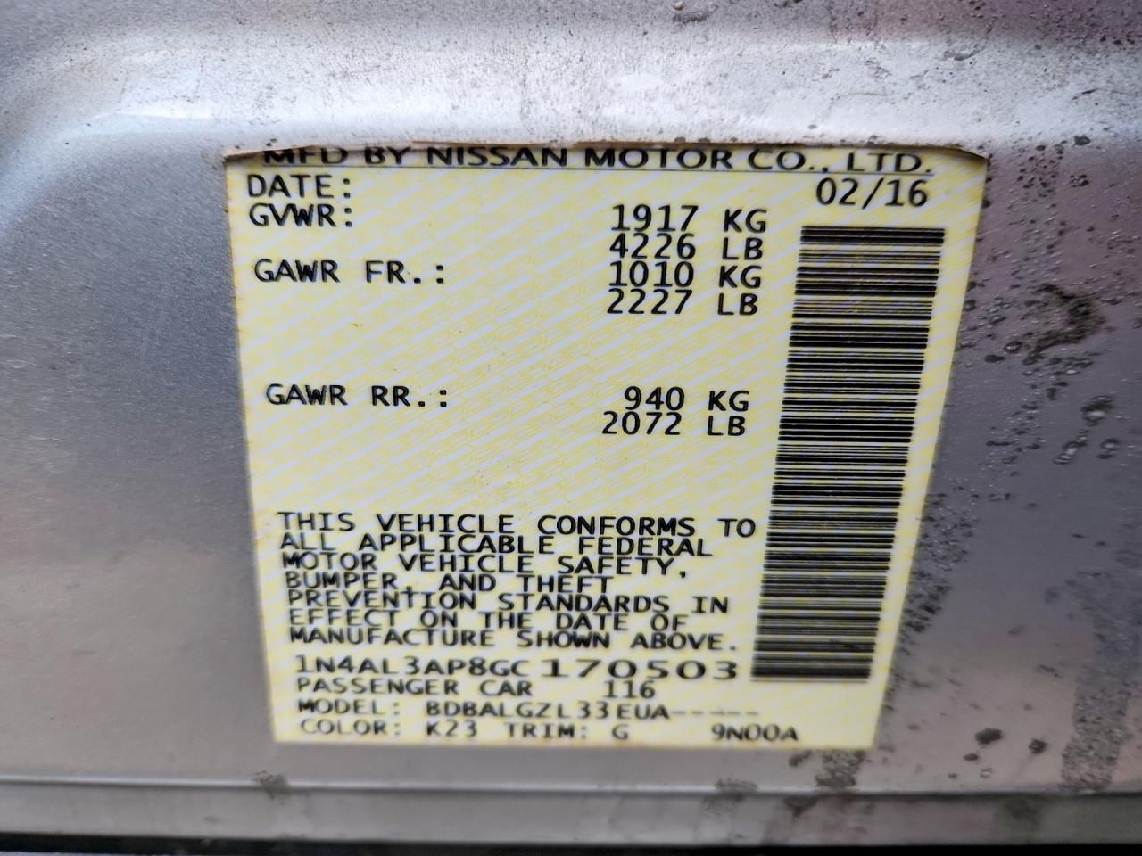 2016 Nissan Altima 2.5