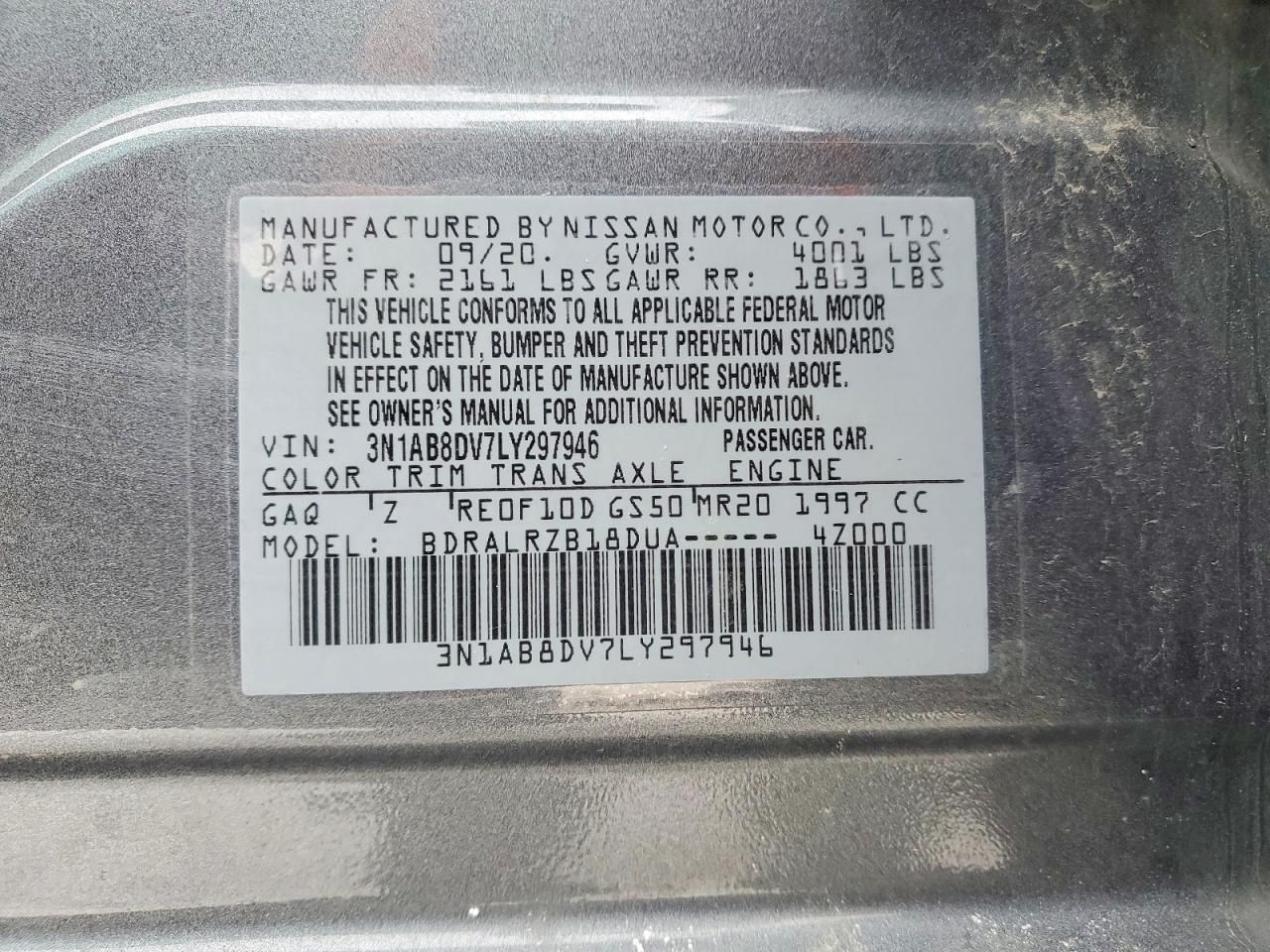 2020 Nissan Sentra sr