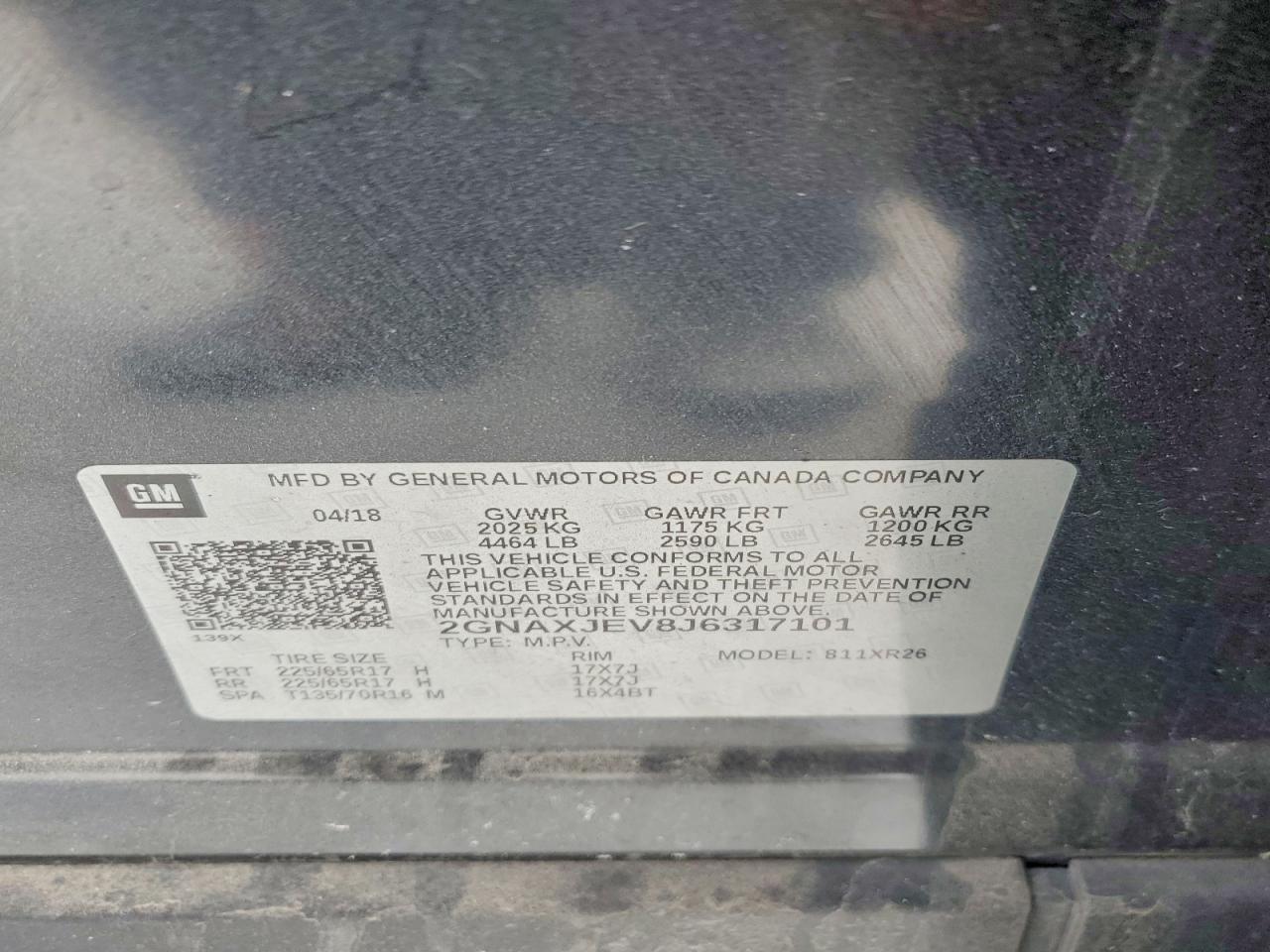 2018 Chevrolet Equinox lt
