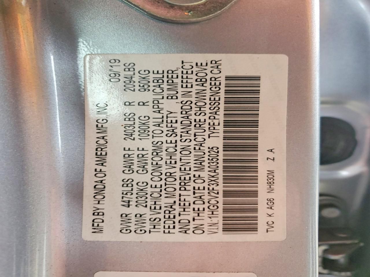 2019 Honda Accord Sport