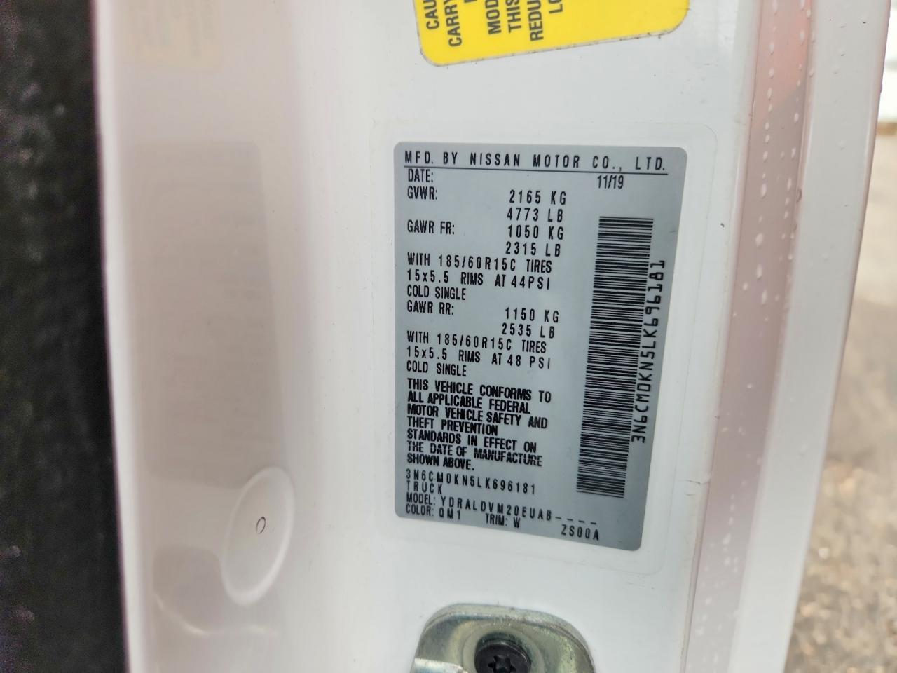 2020 Nissan NV200 2.5S