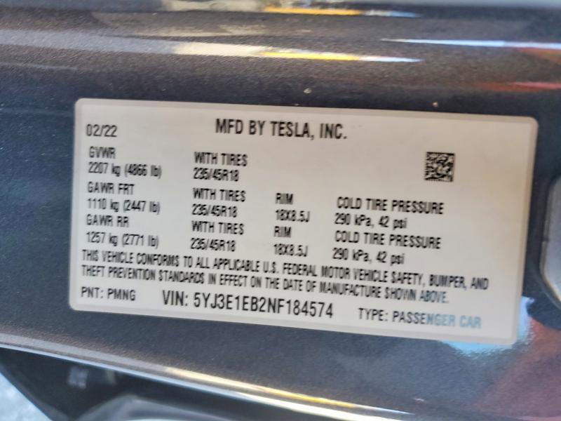 2022 Tesla Model 3