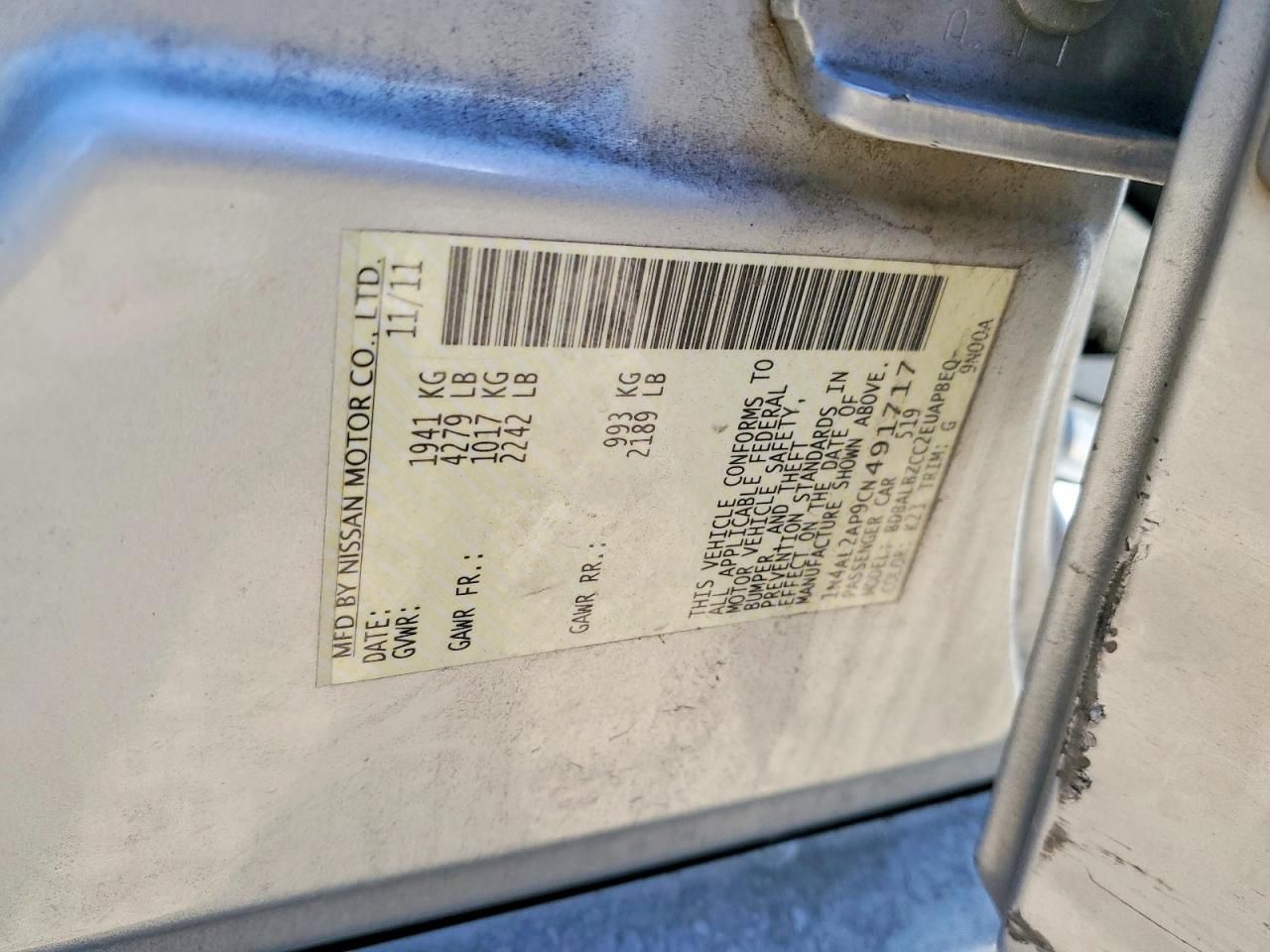 2012 Nissan Altima Base