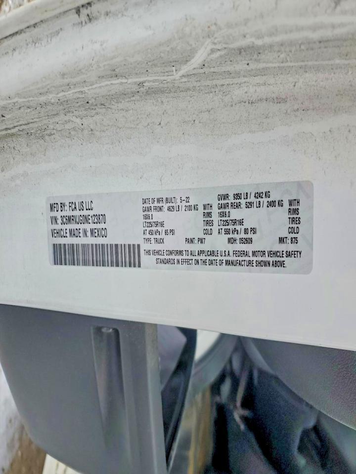 2022 Dodge RAM Promaster 3500 Utility / Service Van