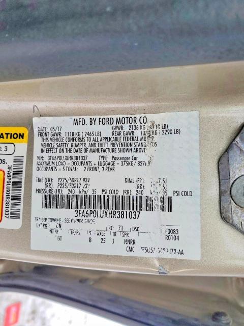 2017 Ford Fusion se Hybrid
