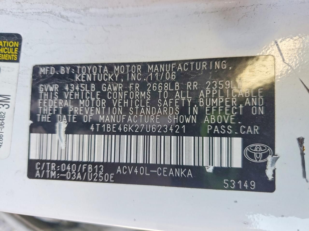 2007 Toyota Camry ce