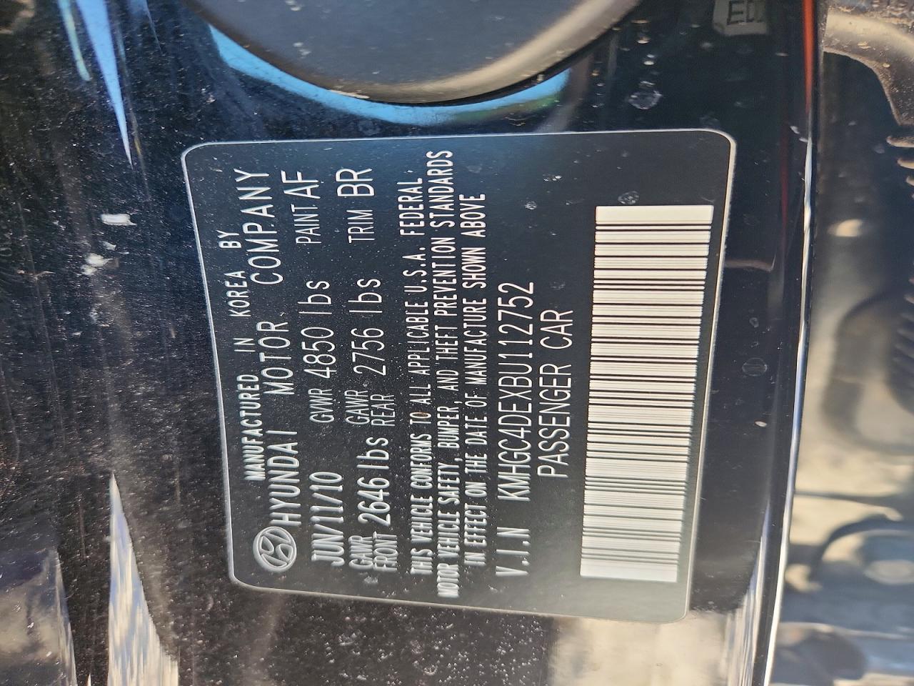 2011 Hyundai Genesis 3.8l
