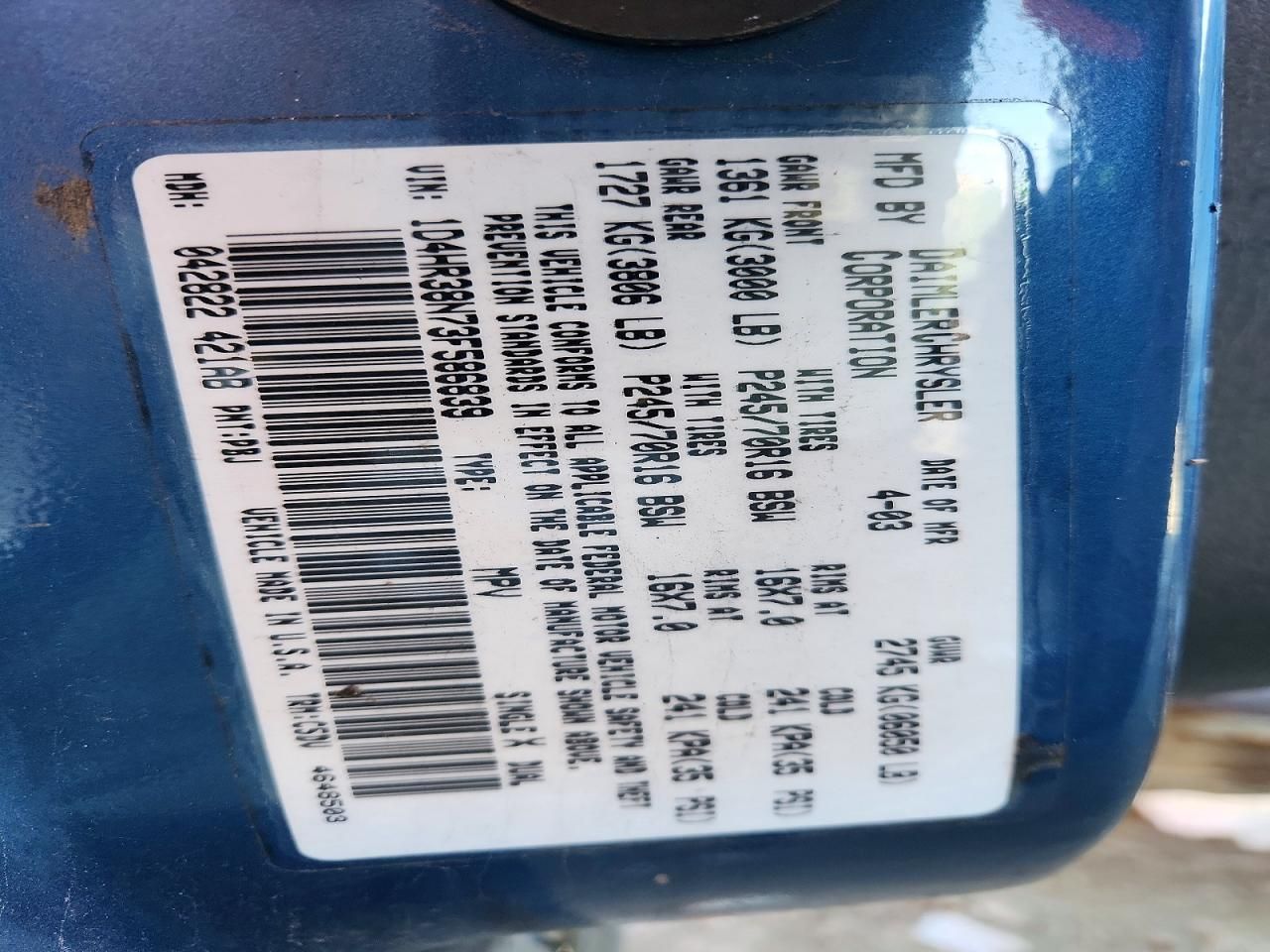 2003 Dodge Durango Sport