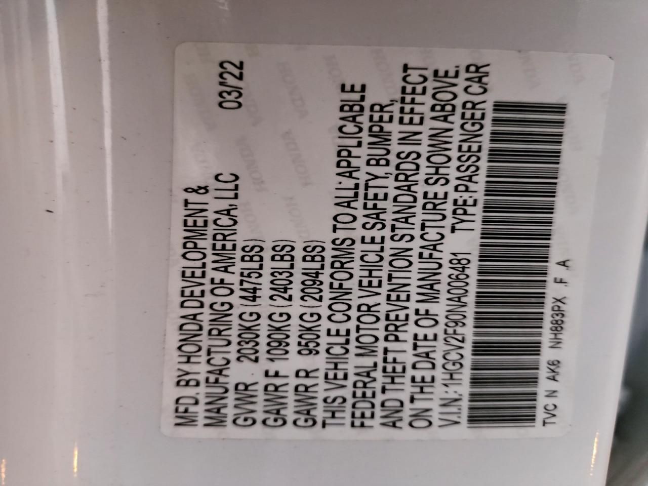 2022 Honda Accord Touring