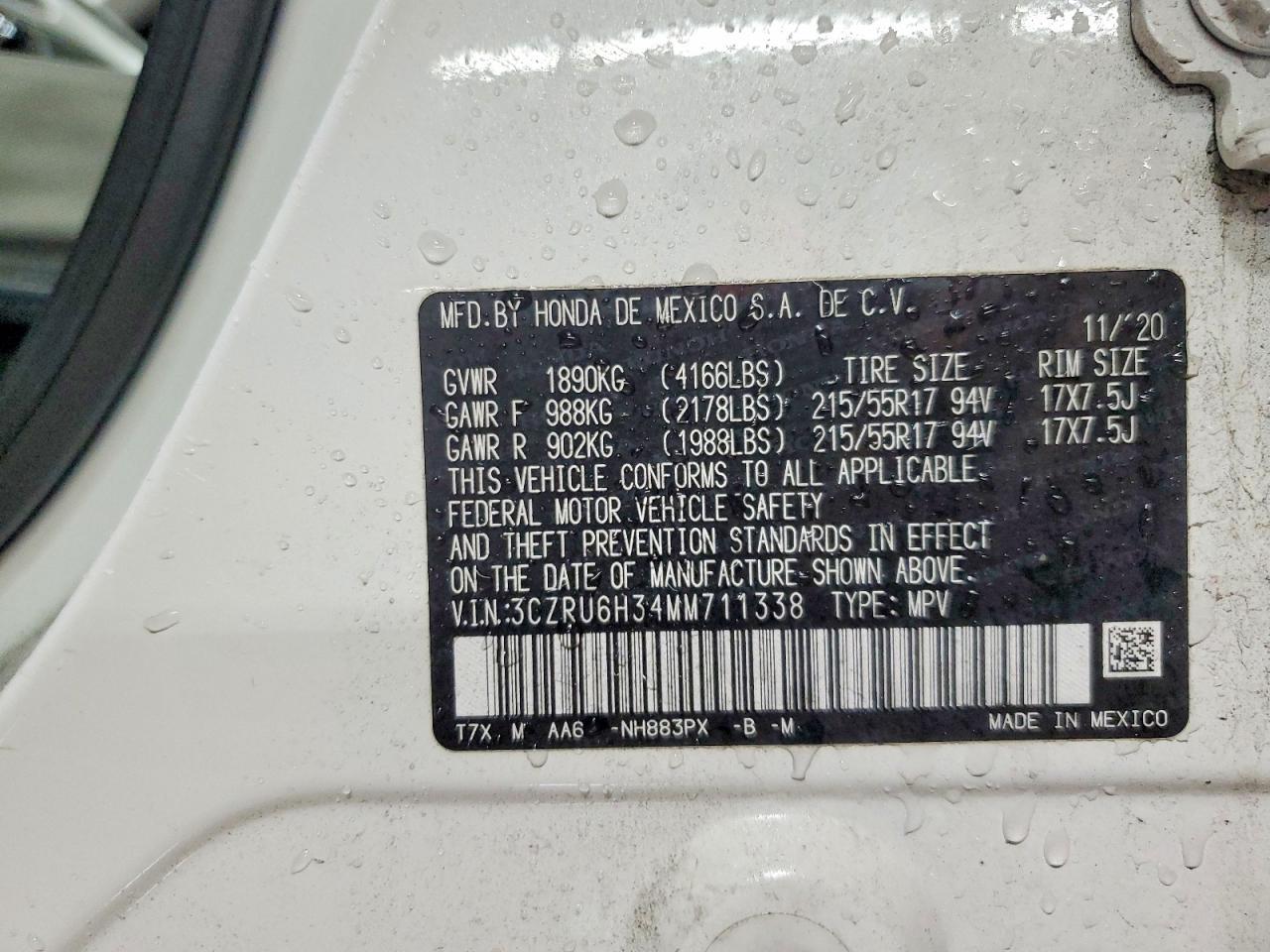 2021 Honda Hr-v lx