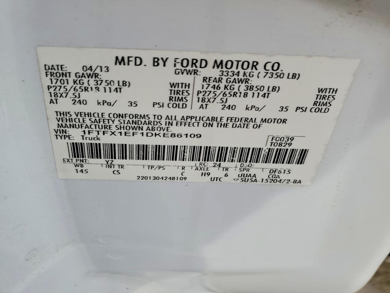 2013 Ford F150 Super Cab