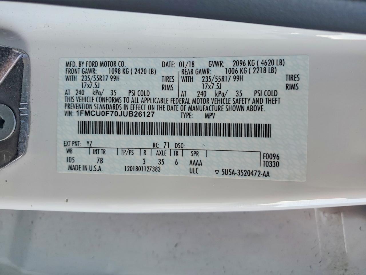 2018 Ford Escape s