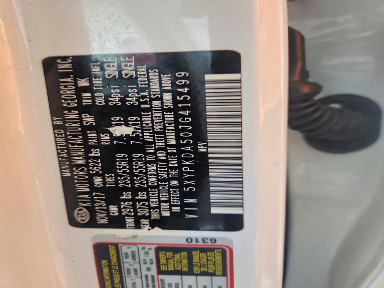 2018 KIA Sorento sx V6