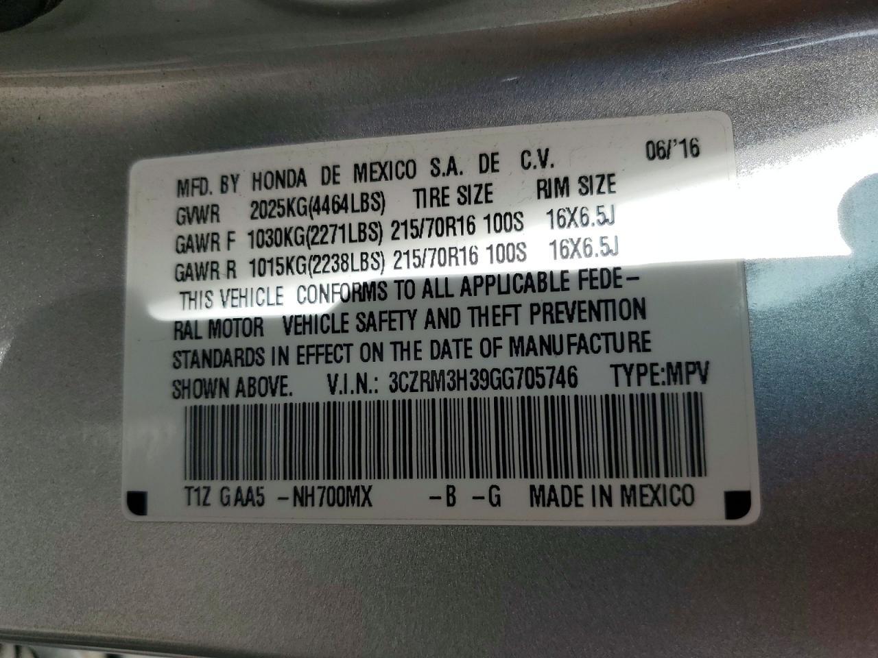 2016 Honda Cr-v lx