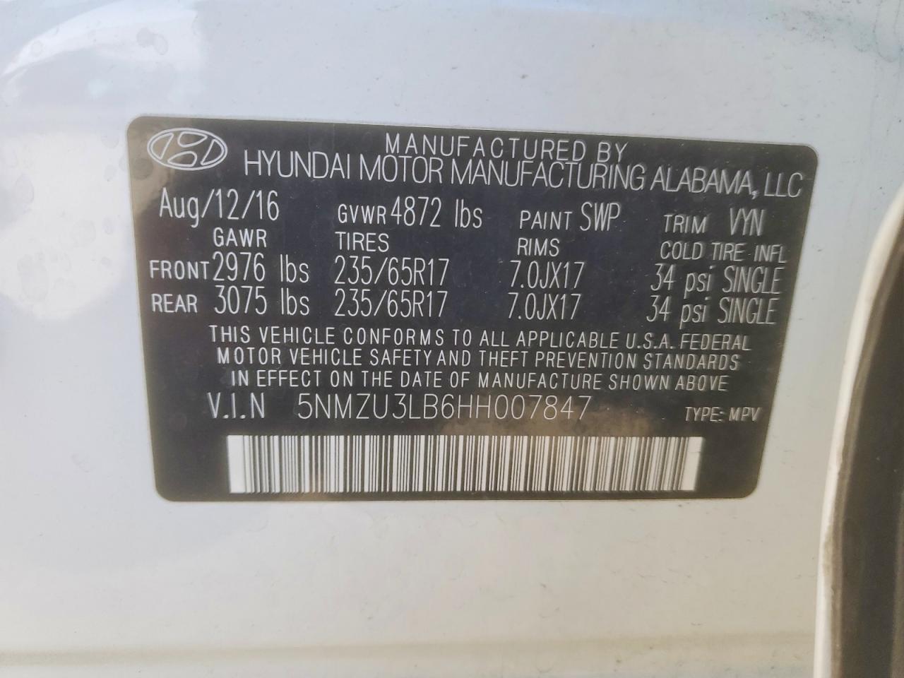 2017 Hyundai Santa fe Sport