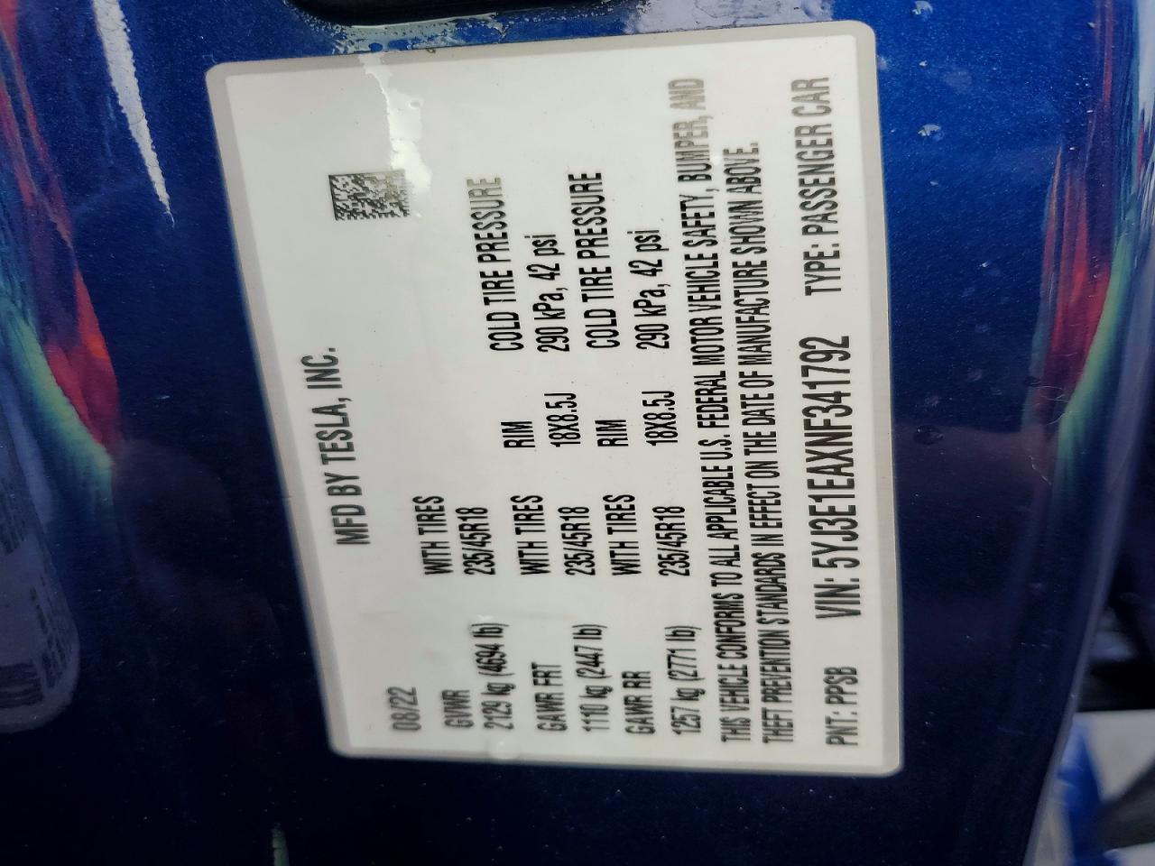 2022 Tesla Model 3