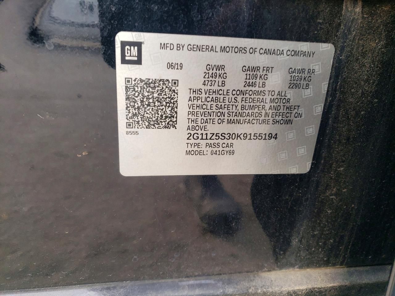 2019 Chevrolet Impala lt