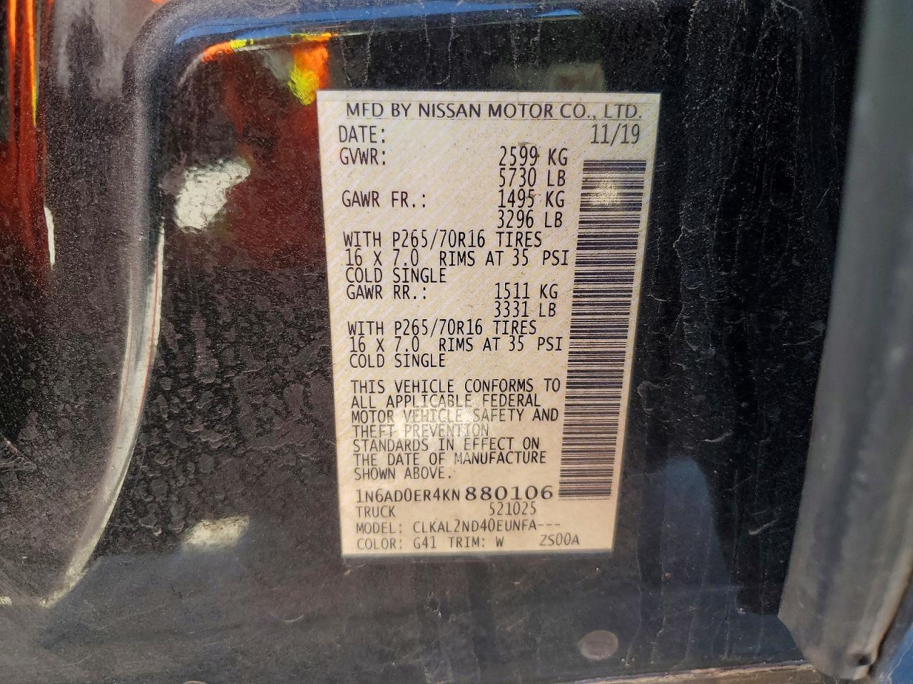 2019 Nissan Frontier SV