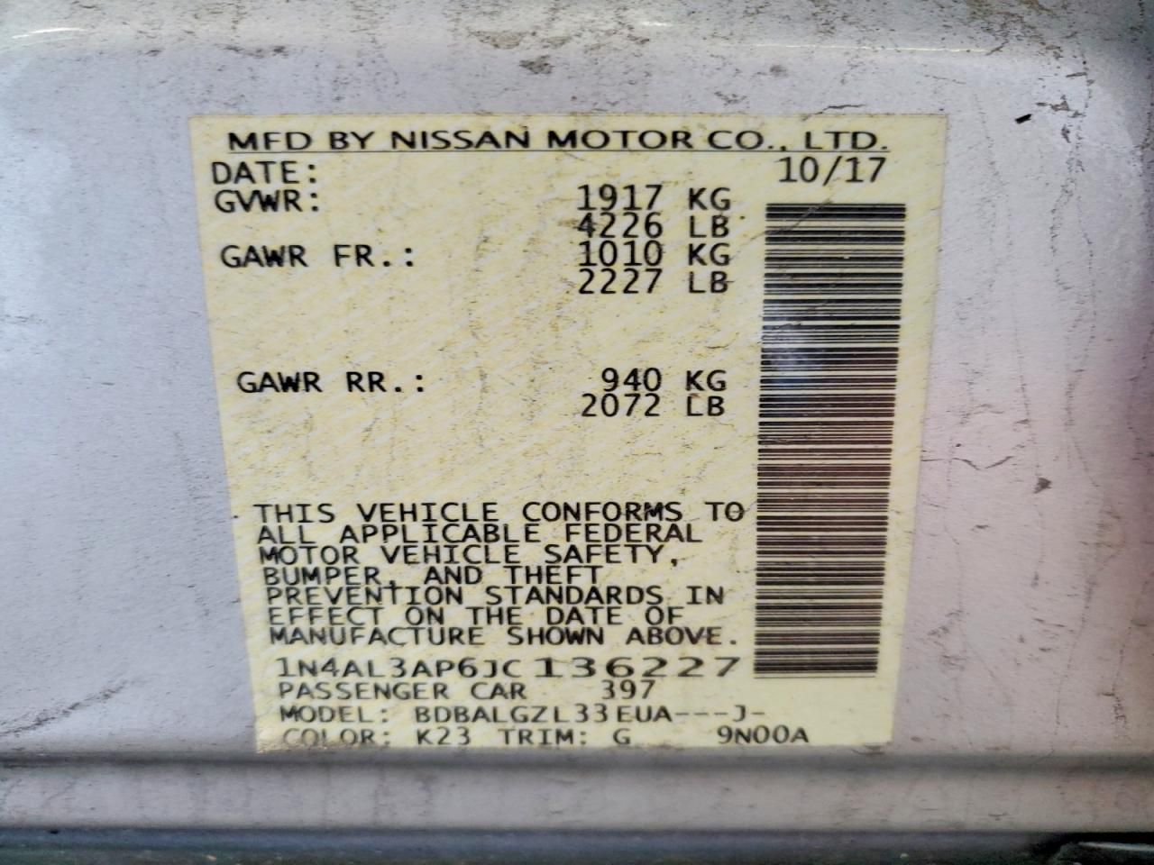 2018 Nissan Altima 2.5