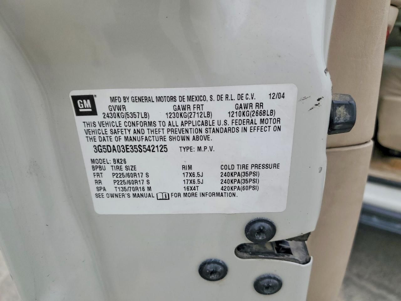 2005 Buick Rendezvous cx