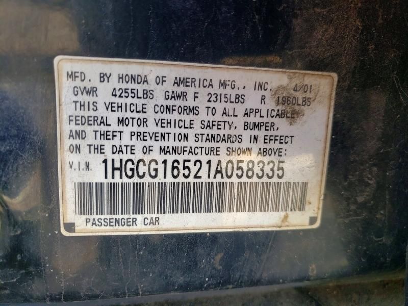 2001 Honda Accord ex