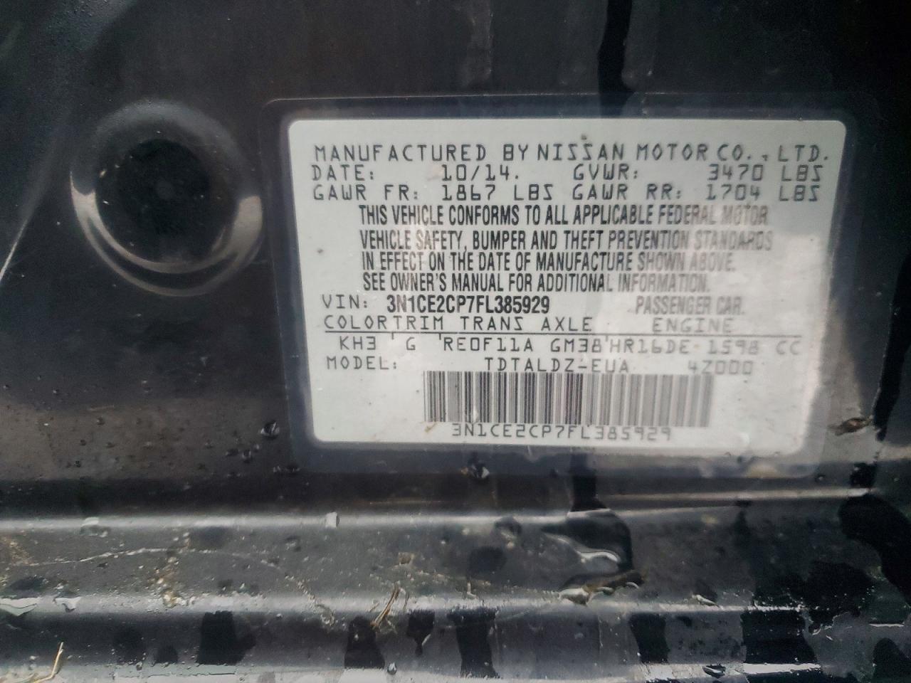 2015 Nissan Versa Note s