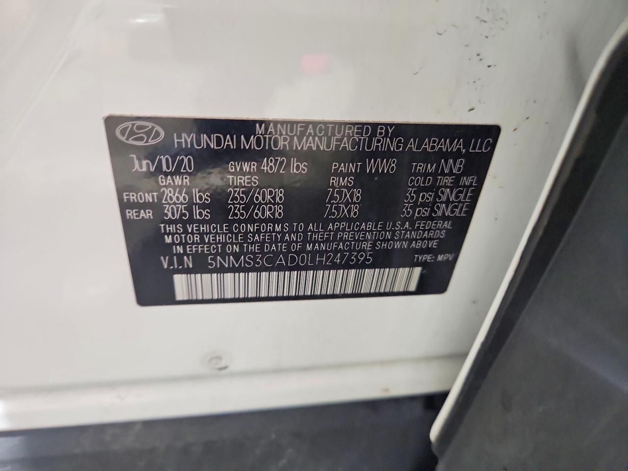 2020 Hyundai Santa fe sel