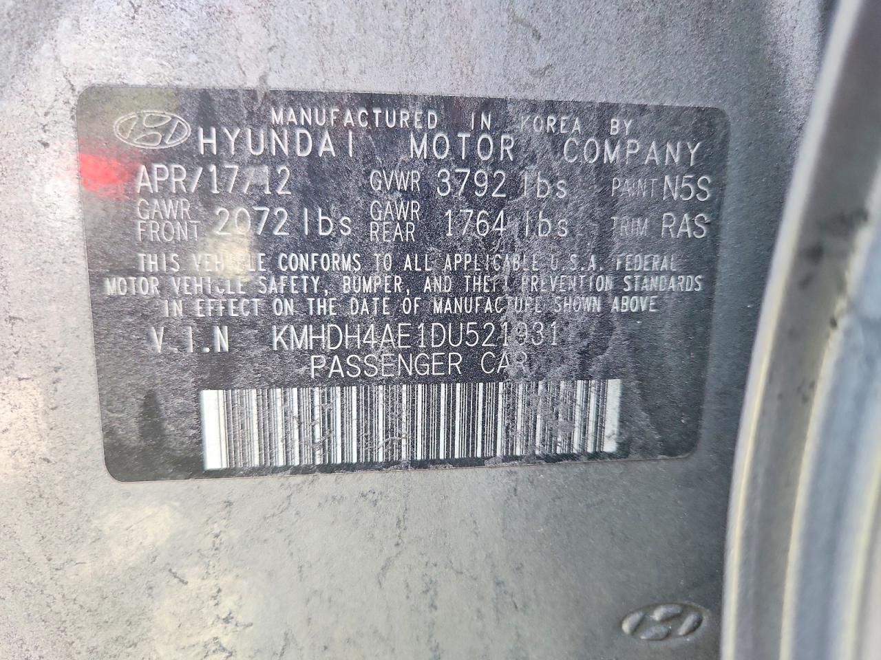 2013 Hyundai 2013 Hyun Elantra gl