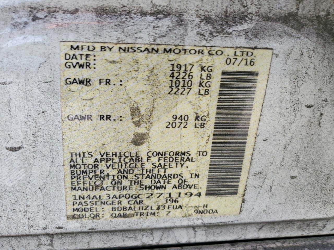 2016 Nissan Altima 2.5