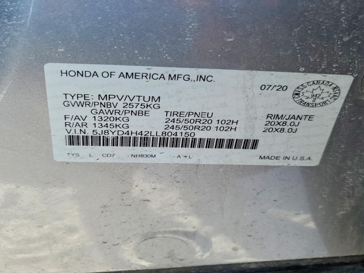 2020 Acura Mdx Technology